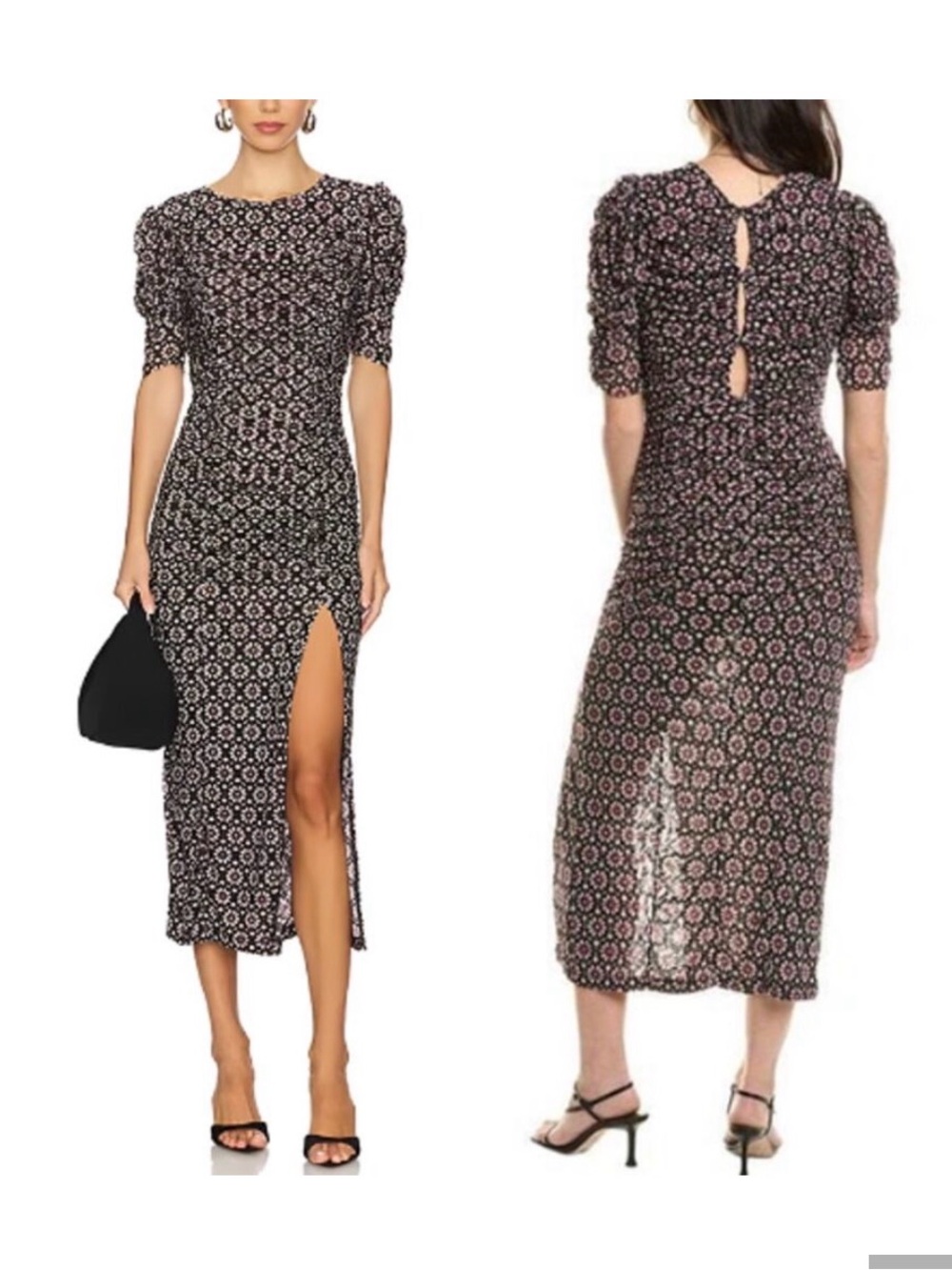 NWT Free People Med Floral Dress with Side Slit Retail $168 - Picture 3 of 8